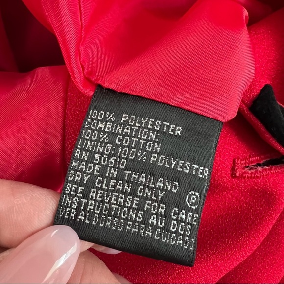 Kasper Blazer Dress Women 4 Red Jacket Suit Crepe Velvet Sheath old money C4 - Picture 11 of 11